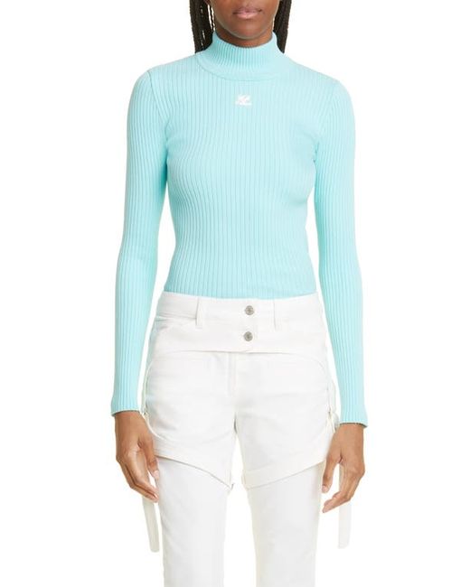 Courrèges Mock Neck Rib Sweater in at X-Small