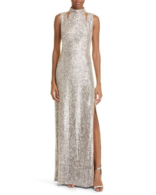 Akris Cutout Shoulder Sequin Jersey Gown in at 10
