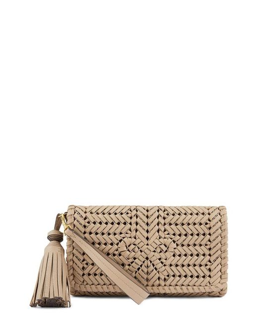 Anya Hindmarch Neeson Tassel Woven Leather Clutch in at