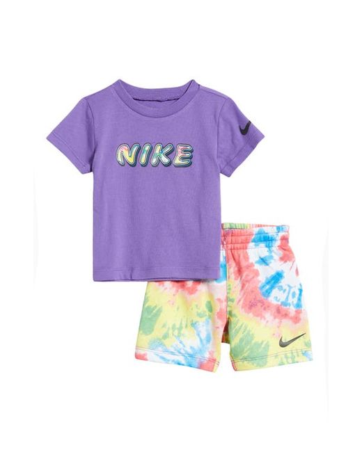 Nike Sportswear Tie Dye Club Graphic T-Shirt Shorts Set in at 12M