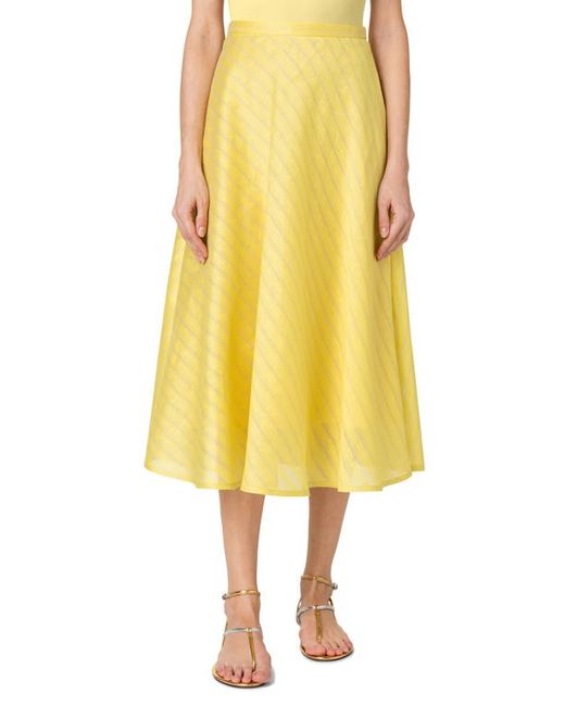 Akris Punto Stripe Jacquard Linen Silk Skirt in at 2