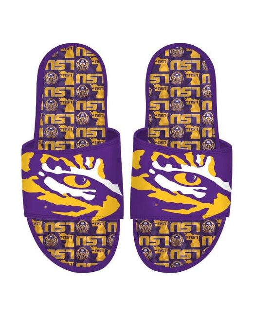 ISlide LSU Tigers Team Pattern Gel Slide Sandals in at 11
