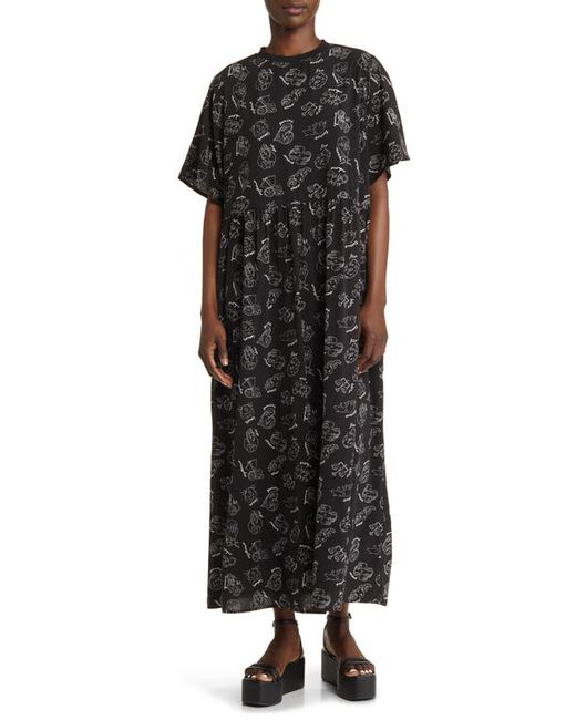 Dressed in Lala Never Too Much Print Oversize T-Shirt Maxi Dress in at Small