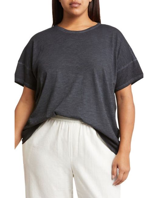 Eileen Fisher Boxy Organic Cotton T-Shirt in at 1X
