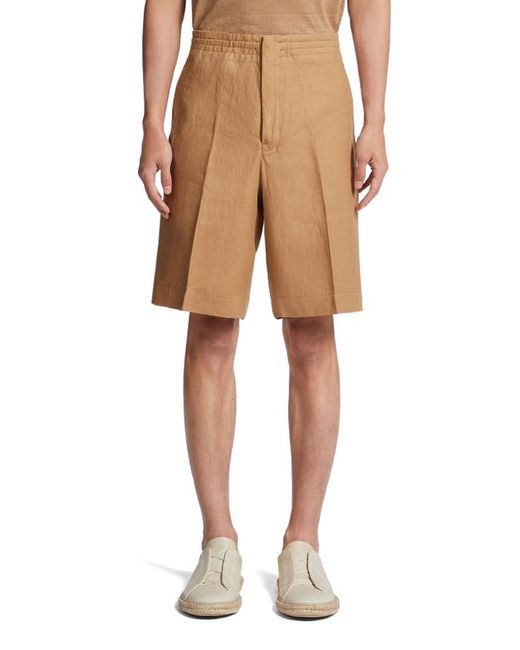 Z Zegna Luxury Linen Shorts in at 34 Us