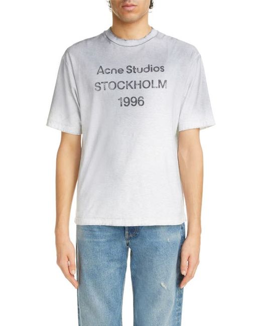 Acne Studios Address Distressed Organic Cotton Graphic T-Shirt in at Small