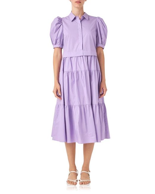 English Factory Puff Sleeve Shirtdress in at X-Small
