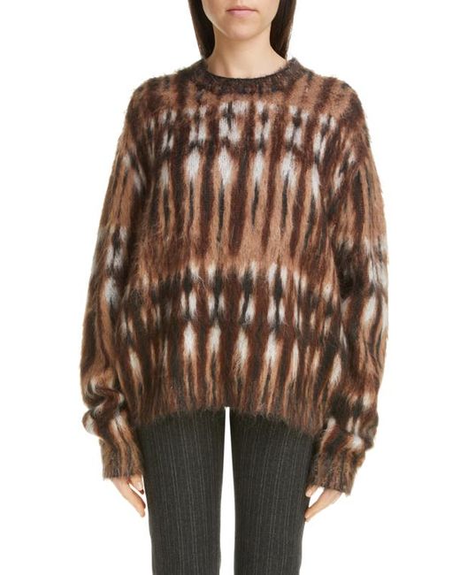 Acne Studios Kantaro Hamster Jacquard Sweater in Brown/Multi at X-Small