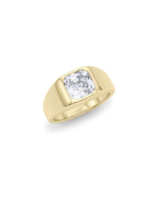 HauteCarat Asscher Cut Lab Created Diamond Signet Ring in at 10