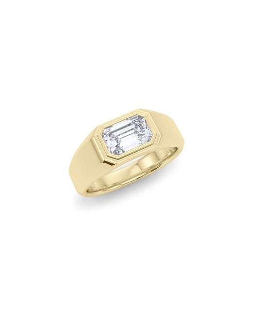 HauteCarat Emerald Cut Lab Created Diamond Signet Ring in at