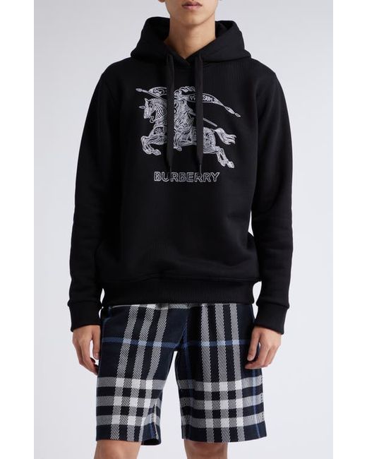 Burberry Embroidered EKD Cotton Hoodie in at