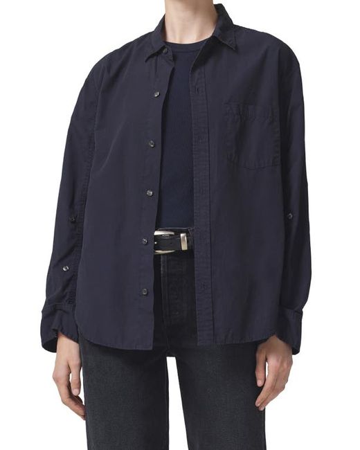 Citizens of Humanity Kayla Shrunken Poplin Button-Up Shirt in at X-Small