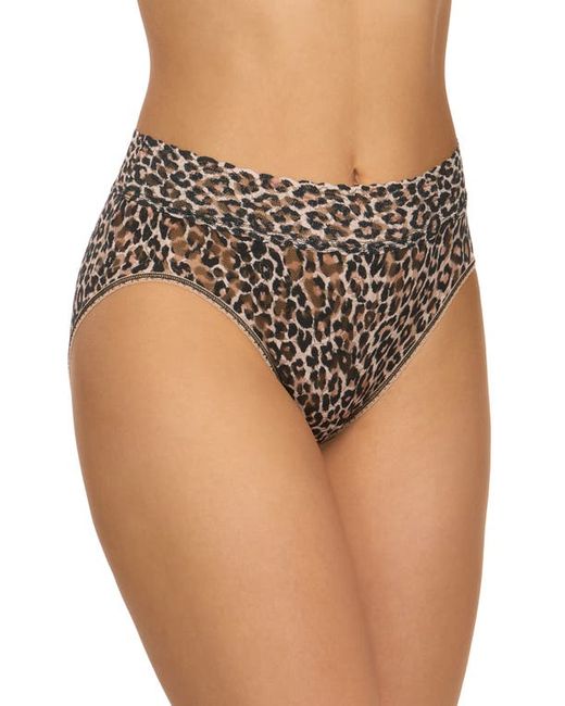 Hanky Panky Leopard Print Signature Lace French Briefs in Black at X-Large