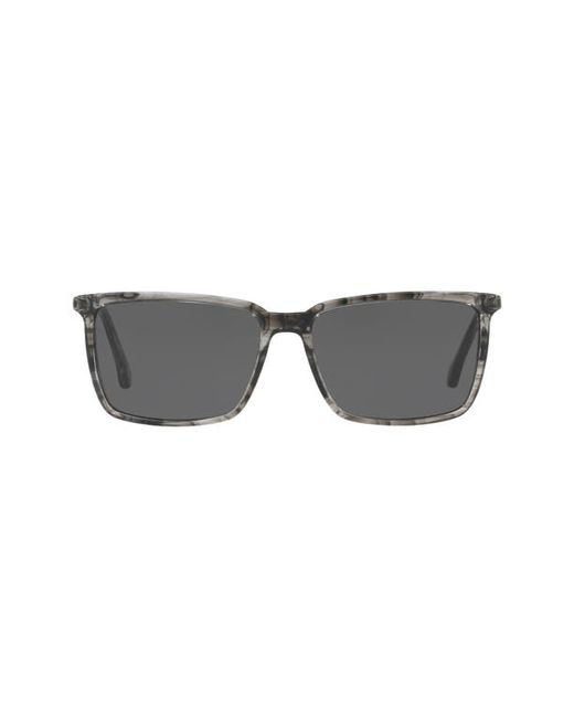 Brooks Brothers 58mm Rectangular Sunglasses in Black Horn/Grey at