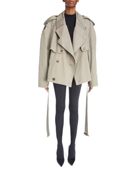 Balenciaga Oversize Crop Trench Coat in at