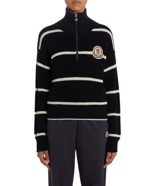 Moncler Turtleneck Wool Half Zip Sweater in at Xx-Small