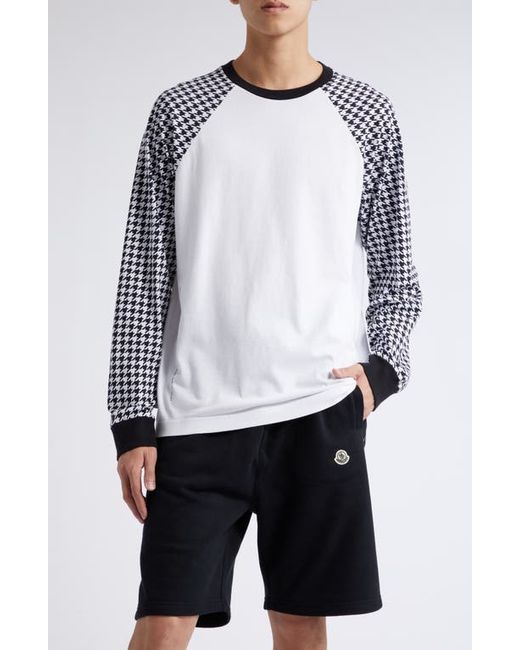 Moncler Genius x FRGMT Houndstooth Raglan Sleeve Graphic T-Shirt in at Small