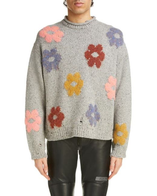Acne Studios Floral Intarsia Wool Blend Sweater in at Small