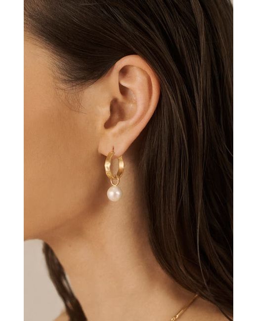 Monica Vinader Nura Freshwater Pearl Pendant Drop Earring in 18Ct Gold Vermeil at