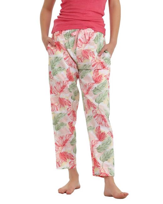Papinelle Faye Print Cotton Sateen Pajama Pants in at Small