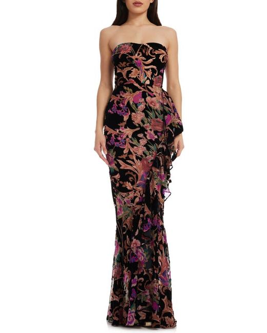 Dress the population Paris Ruffle Strapless Gown in at