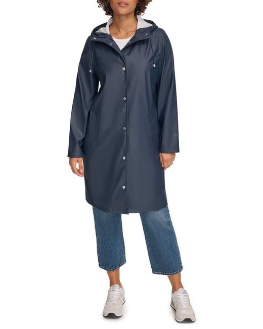 Levi's Water Resistant Hooded Long Rain Jacket in at X-Small