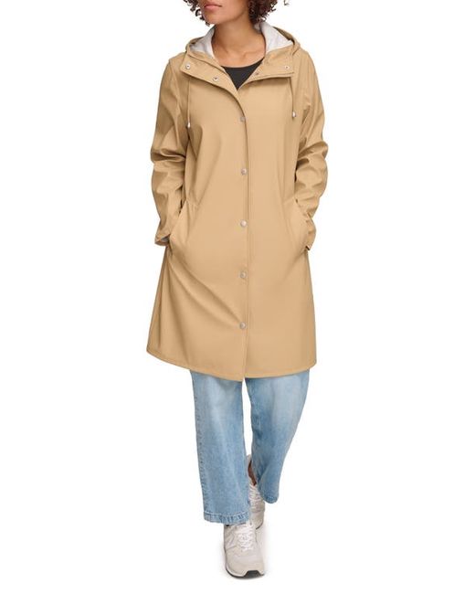 Levi's Water Resistant Hooded Long Rain Jacket at X-Small