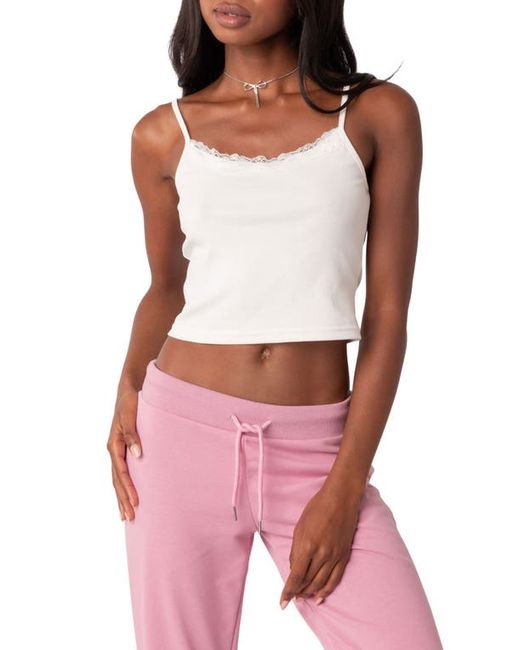 Edikted Lace Trim Crop Camisole in at X-Small