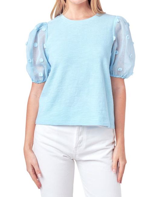 English Factory Embellished Sleeve Top in at X-Small