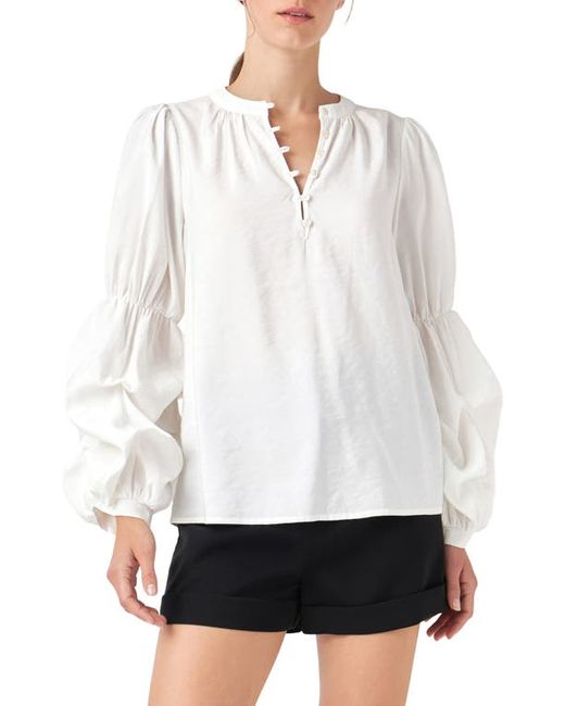 English Factory Gathered Sleeve Blouse in at Medium