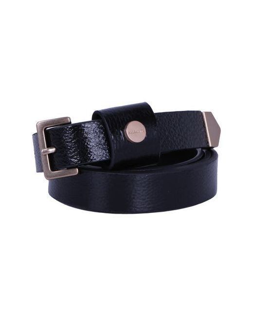 AllSaints Logo Stud Leather Belt in at Small