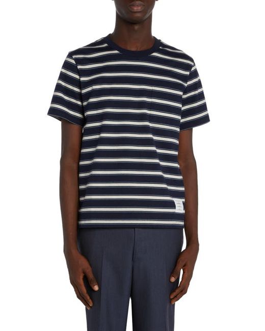 Thom Browne Stripe Cotton Jersey Pocket T-Shirt in at 2