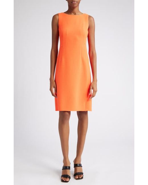 Akris Sleeveless Double Face Wool Crepe Sheath Dress in at 10