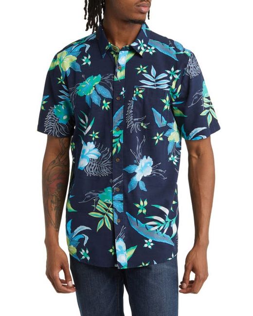 Volcom Sunriser Classic Fit Floral Short Sleeve Button-Up Shirt in at Small