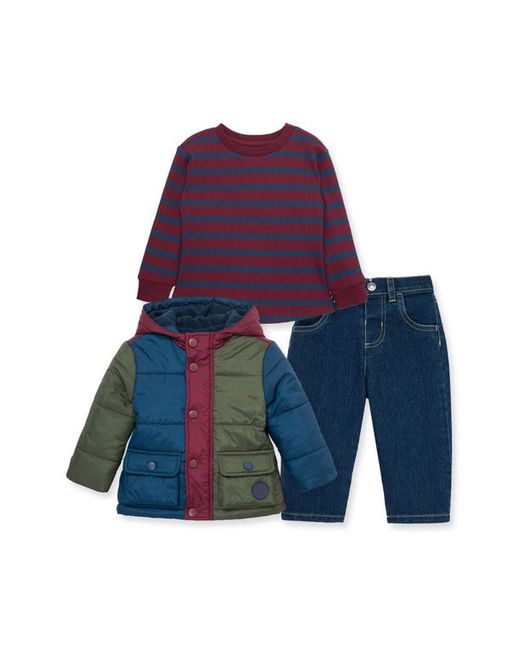 Little Me Colorblock Jacket Long Sleeve Shirt Jeans Set in at 18M