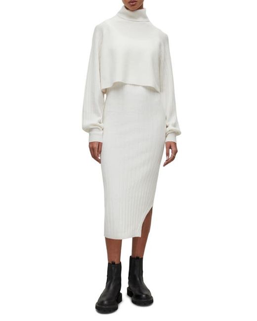 AllSaints Margot Rib Dress with Turtleneck Sweater in at X-Small