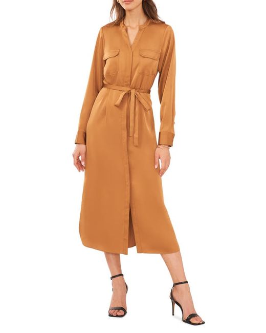 HalogenR halogenr Belted Long Sleeve Midi Shirtdress in at Small