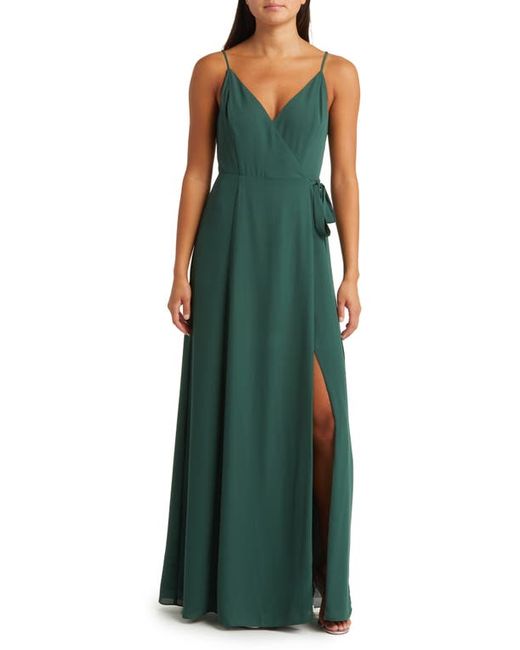 Wayf The Angelina Slit Wrap Gown in at X-Small