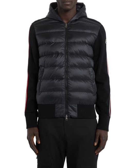 Moncler Quilted Down Wool Knit Cardigan in at X-Large