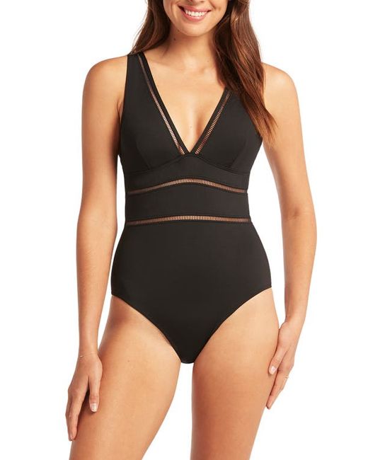Sea Level Spliced Plunge One-Piece in at 4 Us