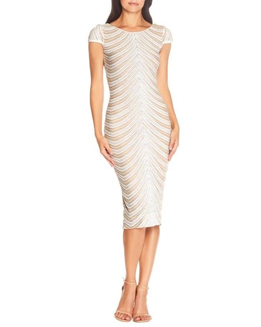 Dress the population Marcella Sequin Stripe Cocktail Sheath Dress in at