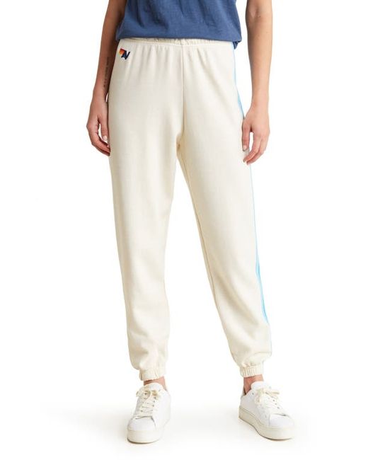 Aviator Nation Stripe Sweatpants in Vintage White at X-Small
