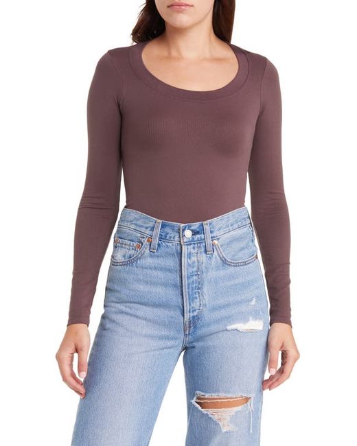 Free People Must Have Scoop Neck Long Sleeve Layering Top in at X-Small