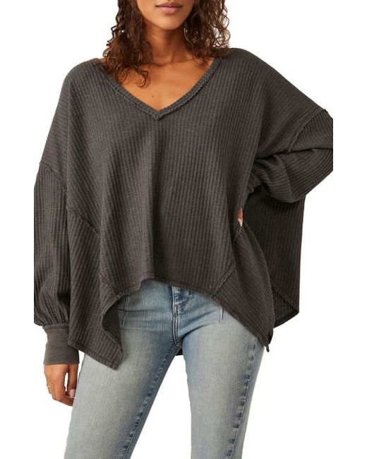 Free People Coraline Balloon Sleeve Thermal Top in at X-Small