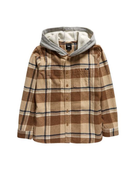 Vans Lopes Hooded Plaid Flannel Button-Up Shirt in at