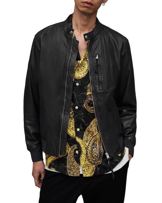 AllSaints Sova Leather Racer Jacket in at Small