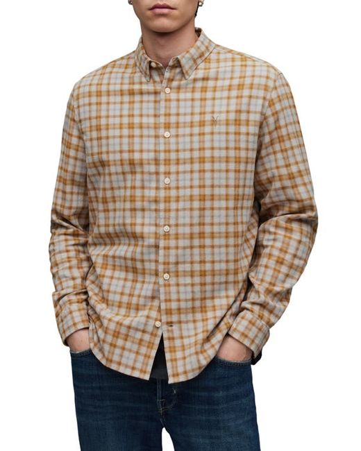 AllSaints Sonny Plaid Flannel Button-Up Shirt in at Small