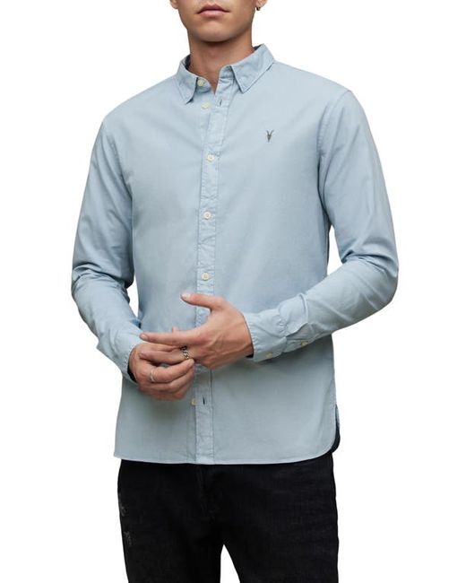 AllSaints Hawthorne Slim Fit Stretch Cotton Button-Up Shirt in at Small