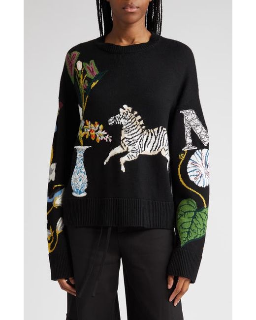 Monse Alpaca Merino Wool Blend Jacquard Sweater in at