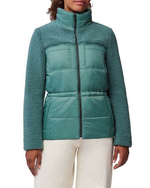 Soia & Kyo Izzie Faux Shearling Detail Puffer Coat in at X-Small